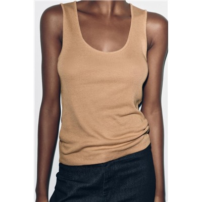 SLEEVELESS RIBBED TOP