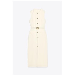 MIDI CREPE BELT DRESS