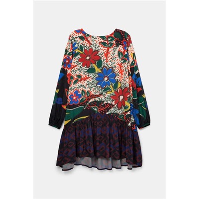 Vestido corto falda volantes