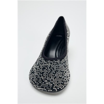 HEELED SHOES WITH RHINESTONES