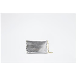 Bandolera de piel Briana Plateado