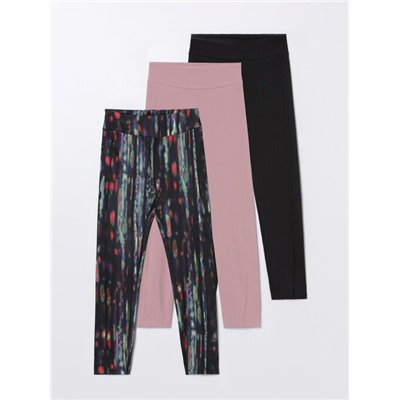 3-PACK OF CONTRAST SPORTS LEGGINGS
