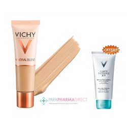 Vichy MineralBlend Fond de Teint Hydratant Teint Frais Tenue 16H Teinte 09 Agate 30ml + Démaquillant 3en1 100ml OFFERT