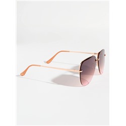 LADIES RIMLESS AVIATOR METAL SUNGLASSES