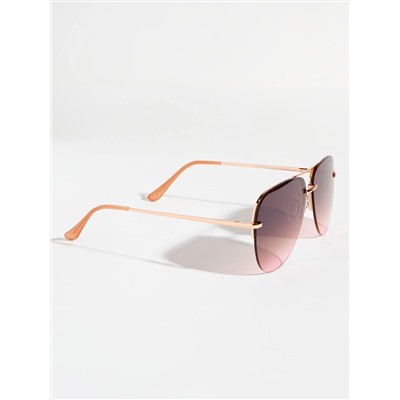 LADIES RIMLESS AVIATOR METAL SUNGLASSES