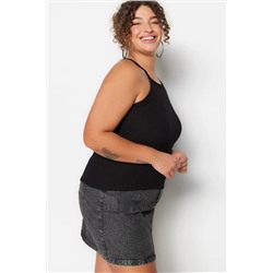 Siyah Halter Yaka Basic Örme Atlet TBBSS23CV00000