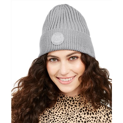 MICHAEL Michael Kors Rib-Cuff Hat With MK Logo