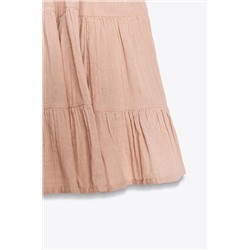 SHORT GAUZE DRESS WITH LACE