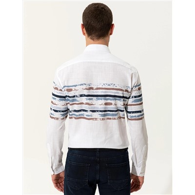 Mavi Slim Fit Uzun Kollu Gömlek