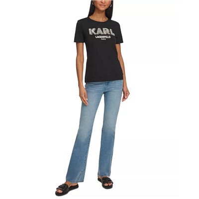 KARL LAGERFELD PARIS Women's Imitation-Pearl Karl T-Shirt