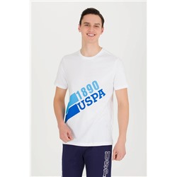 Erkek Beyaz Bisiklet Yaka Tişört