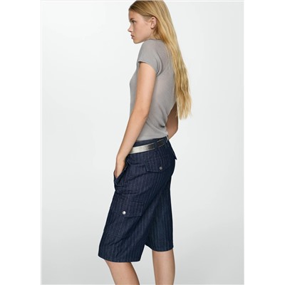 Camiseta semitransparente cuello polo
