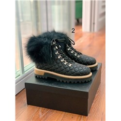 Женские ботинки с опушкой из меха лисы   Lesill*a