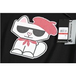 Хлопковая футболка с молнией на плечах и круглым вырезом KARL LAGERFEL*D ОРИГИНАЛ!