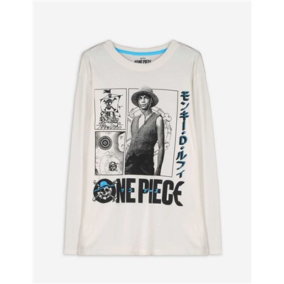 Langarmshirt - One Piece - weiß