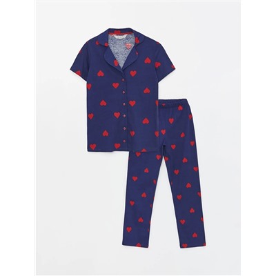 LC Waikiki Gömlek Yaka Desenli Kısa Kollu Kadın Pijama Takımı, LCW DREAM                                            
                                            Gömlek Yaka Desenli Kısa Kollu Kadın Pijama Takımı