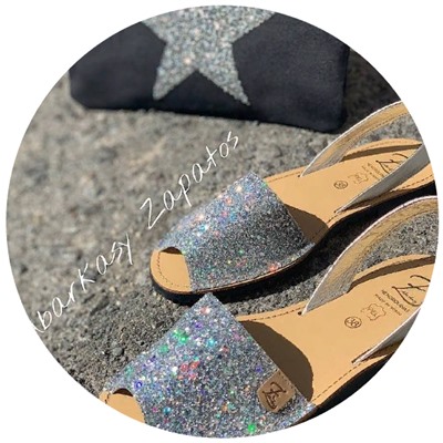 AB. Zapatos 320-5 GLITTER PLATA+GLITTER ESTRELLA