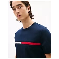 Embroidered Flag Stripe Logo T-Shirt
