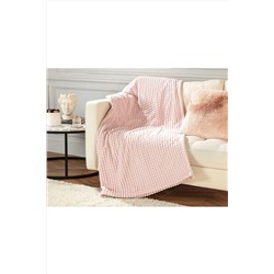 Madame Coco Emile Wellsoft Çift Taraflı Emboss Tv Battaniye - Pudra 1KBATD0136-8682116710558