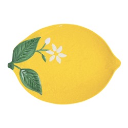 Блюдо, 30х22 см, фарфор P, овальное, желтое, Лимон, Fleurs et Citrons, 63047