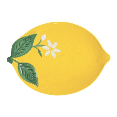 Блюдо, 30х22 см, фарфор P, овальное, желтое, Лимон, Fleurs et Citrons, 63047