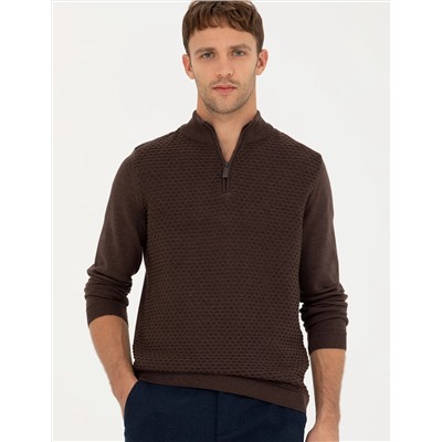 Kahverengi Slim Fit Kazak