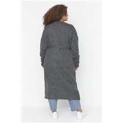 Antrasit Oversize/Bol Kesim Triko Hırka TBBAW23AV00017