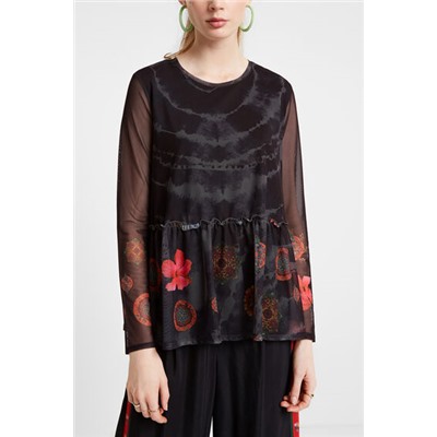 Camiseta floral transparencias