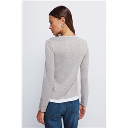 Camiseta tacto suave efecto doble prenda