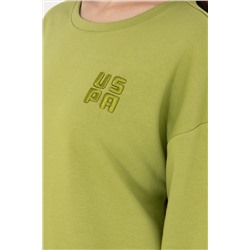 Kadın Fıstık Yeşili Basic Bisiklet Yaka Sweatshirt
