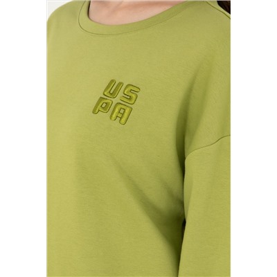 Kadın Fıstık Yeşili Basic Bisiklet Yaka Sweatshirt