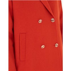 Kırmızı Comfort Fit Kaşe Kaban