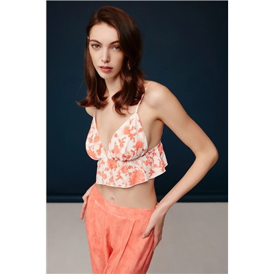 Bonnie Clyde Kadın %100 Viskon Somon Sabahlık & Bralet & Pijama Altı 3'lü Takım Q3U0O0K0KA7