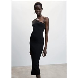 Vestido escote asimétrico -  Mujer | MANGO OUTLET España