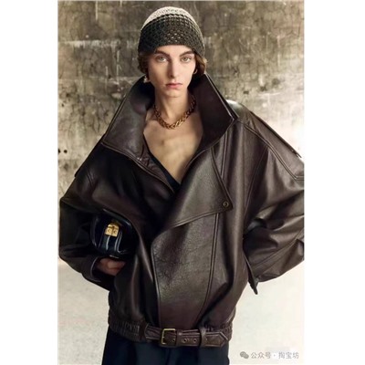 🖤 Saint Laure*n изысканная женская кожаная куртка, высококачественная реплика