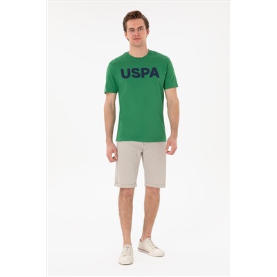 Erkek Regular Fit Bisiklet Yaka Yeşil Basic Tişört