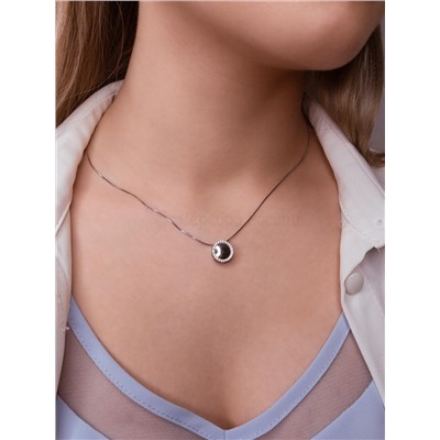 Цепь из серебра родированная - Снейк, 50 см 925 пробы 1808R020L50