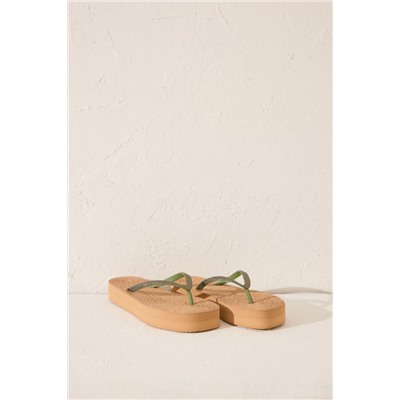 Chanclas plataforma efecto rafia