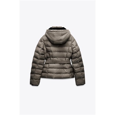 HOODED BELTED ANORAK