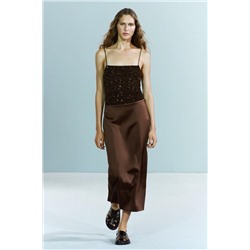 FEW ITEMS LEFT SATIN SKIRT - ZW COLLECTION