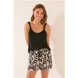Pantalón corto viscosa estampado ikat
