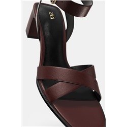 BUCKLED BLOCK HEEL SANDALS