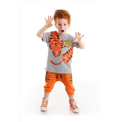 Denokids Roar Kaplan Erkek Çocuk T-shirt Kapri Şort Takım CFF-22Y1-049