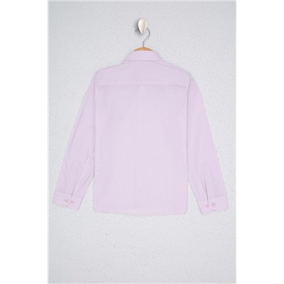Erkek Çocuk Açık Pembe Uzun Kollu Basic Gömlek