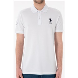 Erkek Slim Fit Polo Yaka Beyaz Basic Tişört