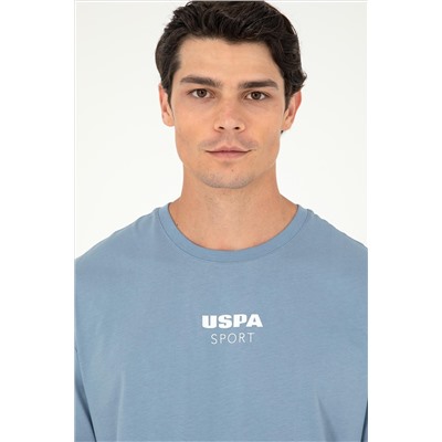 Erkek Comfort Fit Bisiklet Yaka İndigo Tişört