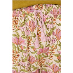 Pantalón largo 100% algodón flores