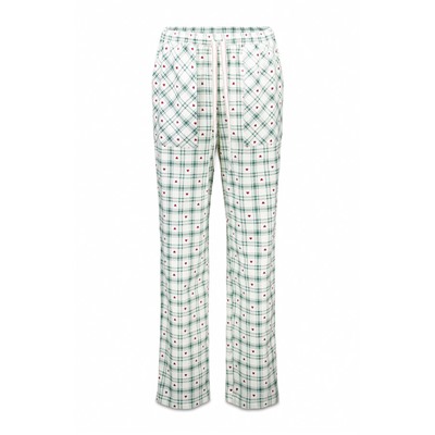 Pantalón largo franela estampado cuadros verde