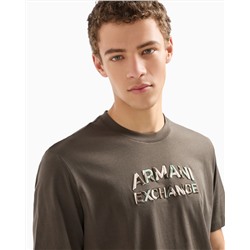 REGULAR FIT T-SHIRT WITH CAMOUFLAGE LOGO IN ASV COTTON