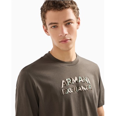 REGULAR FIT T-SHIRT WITH CAMOUFLAGE LOGO IN ASV COTTON